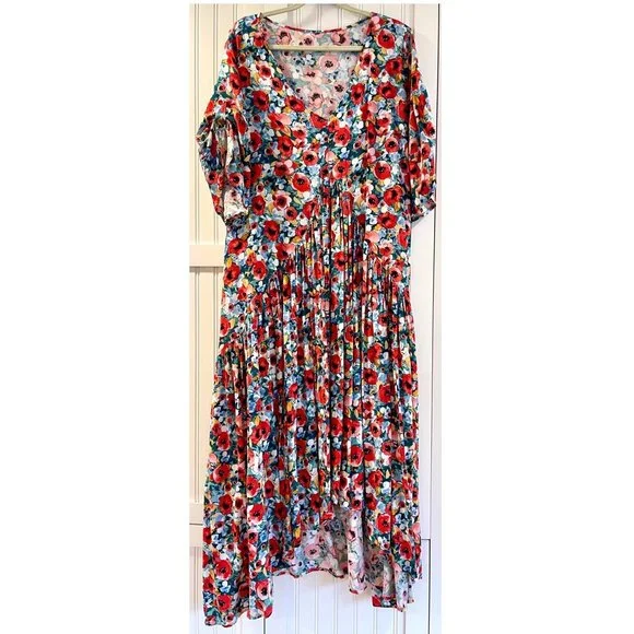 Floral Dress Poppy Print ~ size 22 - 24 ~ Loralette - Picture 3 of 6